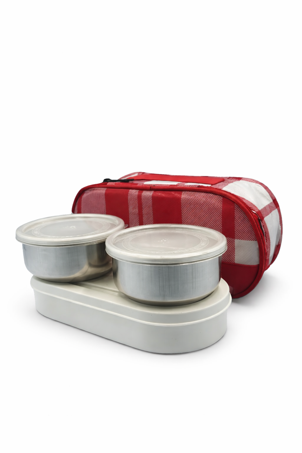 "Portable Stainless Steel Lunchbox Set with Insulated Carry Case"