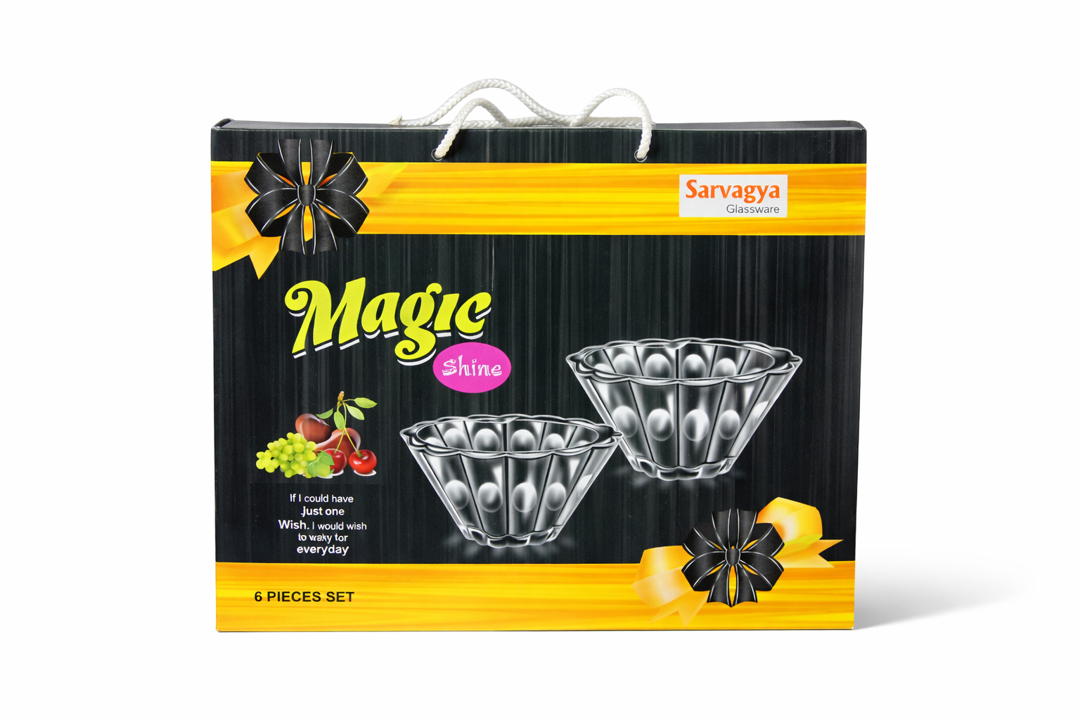 Elegant Clear Glass Dessert Bowls - Set of 6, Perfect for Fruits & Yogurt