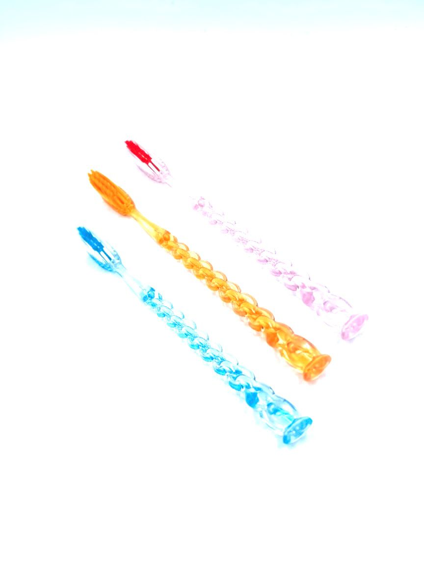 "Crystal-Grip Vibrant Color Toothbrush Set – Soft Bristles for Gentle Cleaning Pack of 12"