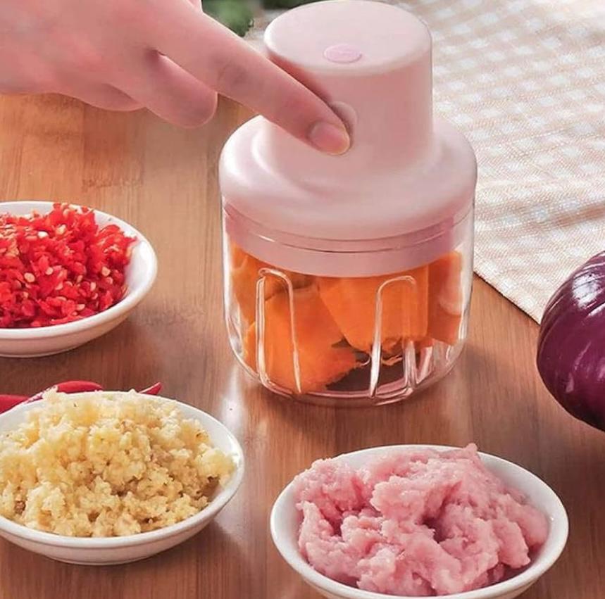 "Portable Electric Mini Food Chopper - Compact Garlic, Vegetable, and Meat Grinder"