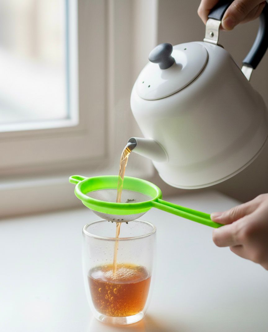 "Colorful Fine Mesh Tea and Coffee Strainer with Handle – Easy to Use Pack of 12"