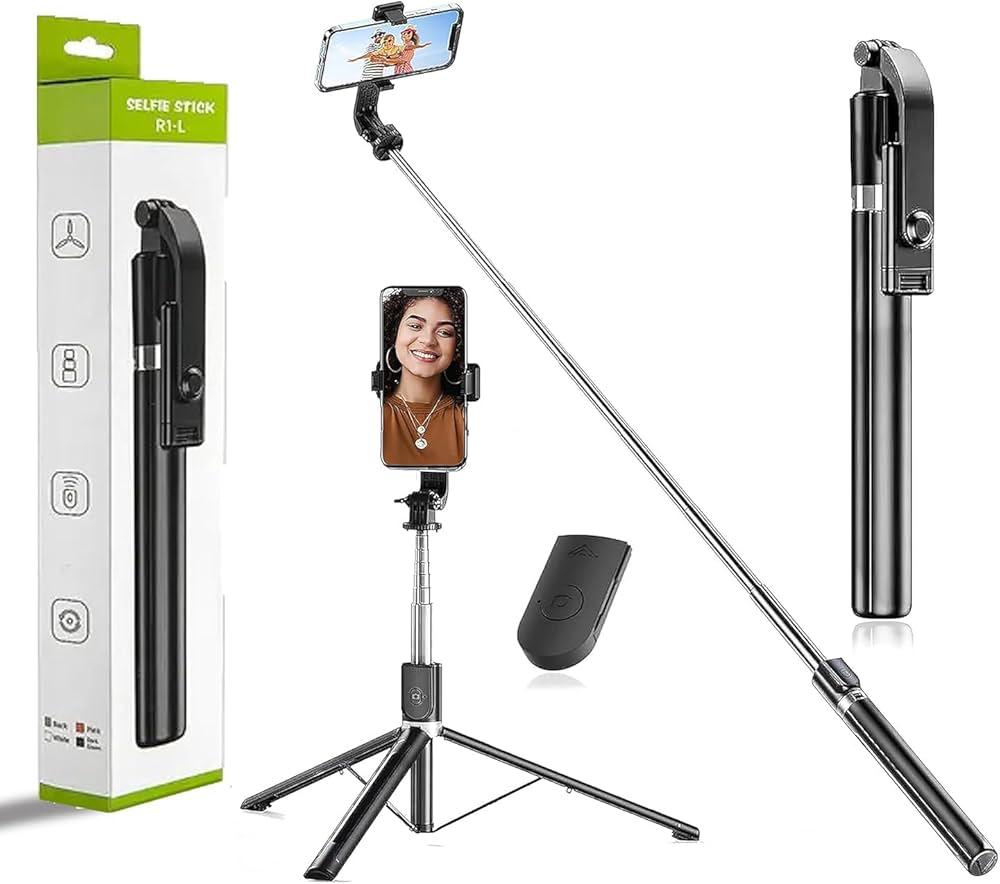 3-in-1 Wireless Selfie Stick Tripod with Bluetooth Remote and Adjustable Stand