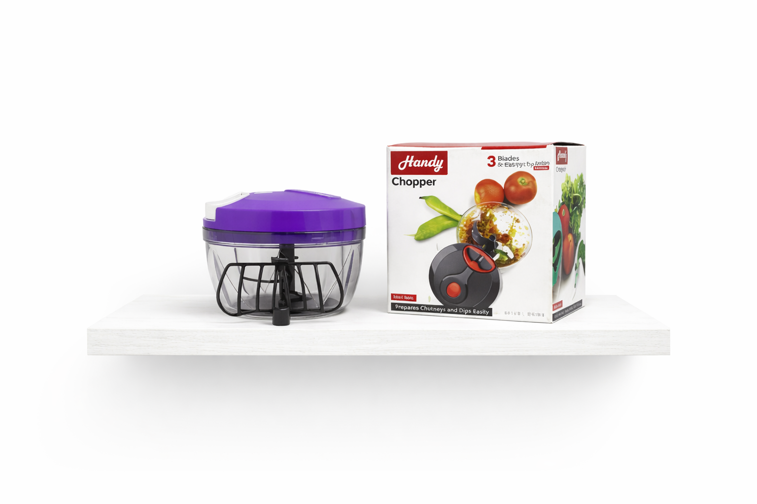 "Manual Hand-Pull Food Processor and Vegetable Chopper with Blades"