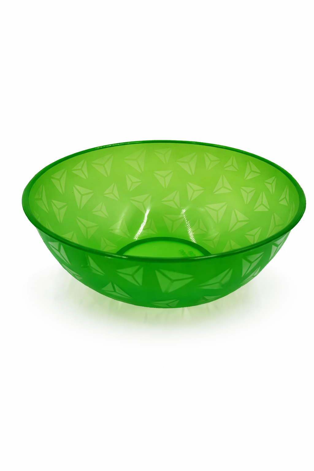 "EcoBright Reusable Geometric Patterned Plastic Serving Bowl - Durable & Lightweight"
