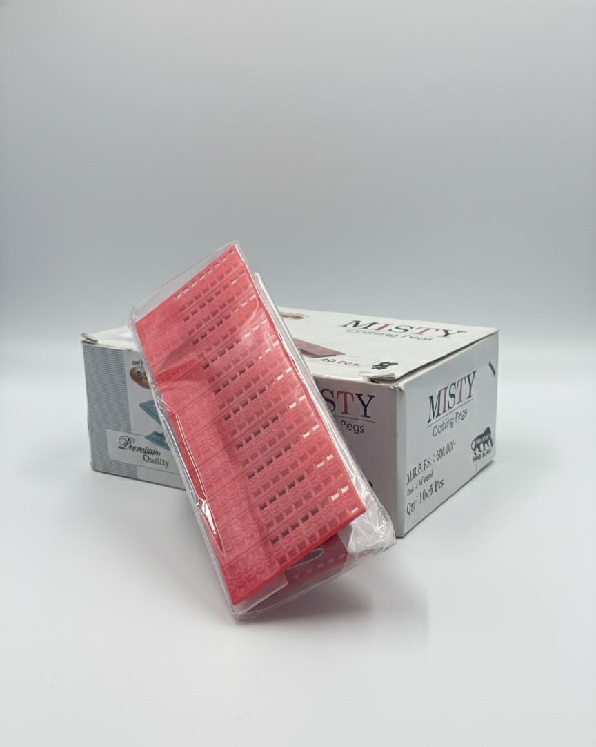 "Misty Durable Non-Slip Plastic Laundry Drying Clips - Pack of 10"