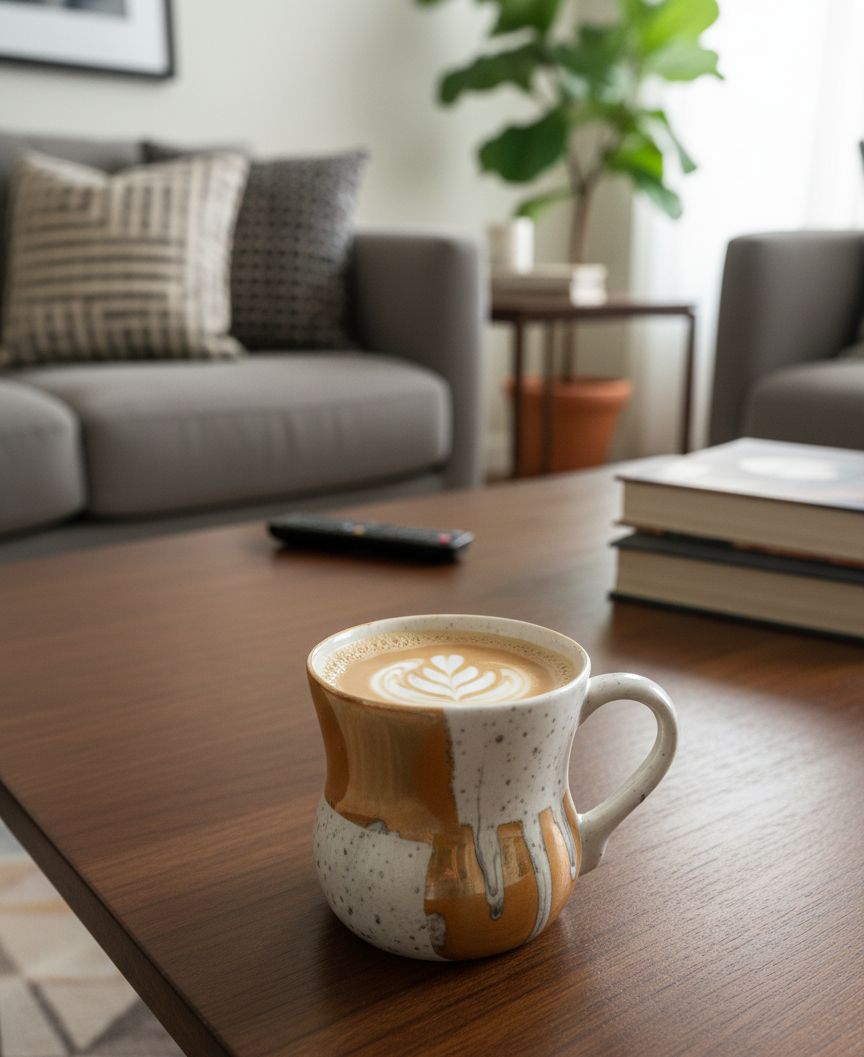 Rustic Drip-Glazed Ceramic Coffee Mug Set – Pack of 6 Cups