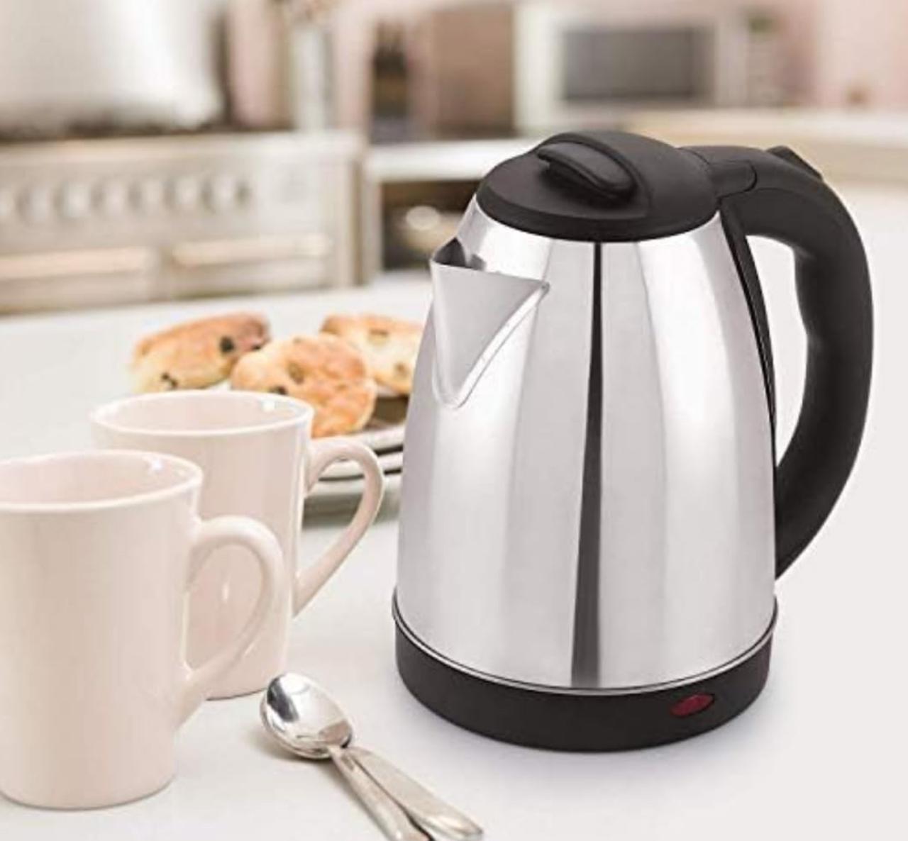 "Stainless Steel Electric Kettle 2L with Auto Shut-Off & Safety Features"