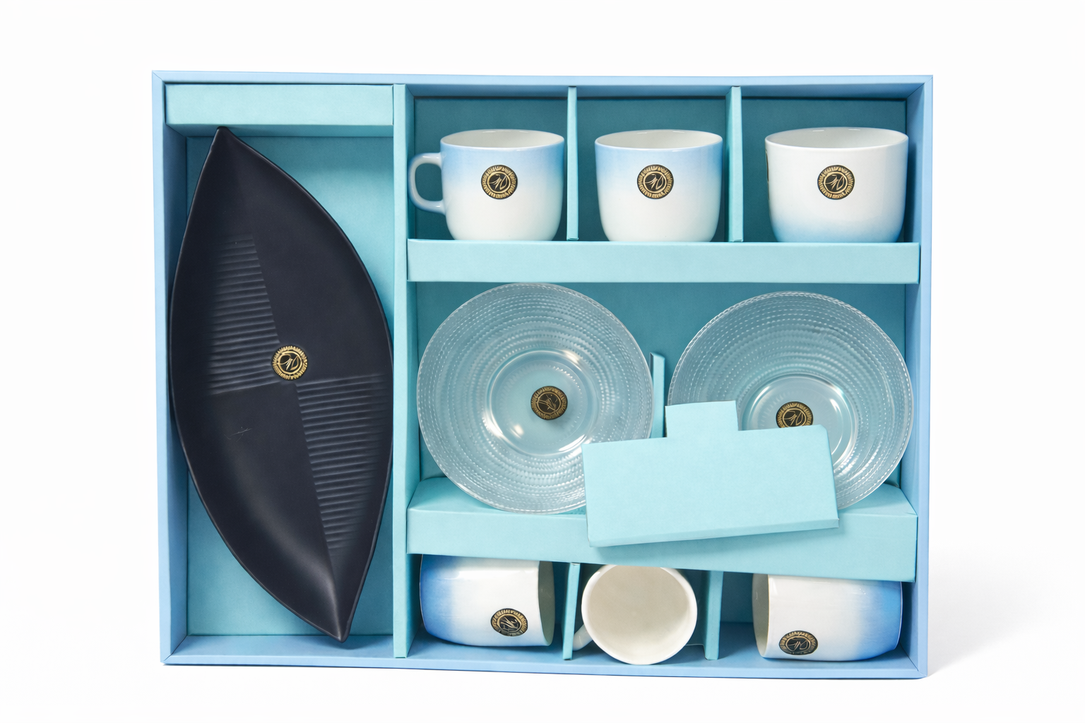 "Tropik 6-Piece Dinnerware Set with 2 Snack Plates - Vibrant Design"