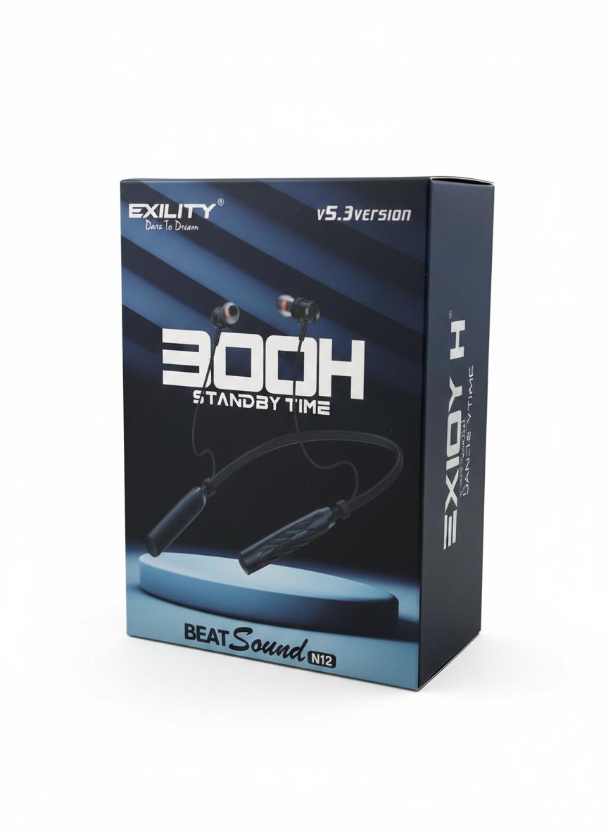 Exility BeatSound N12 Wireless Neckband Earbuds with 300H Standby Time & Deep Bass