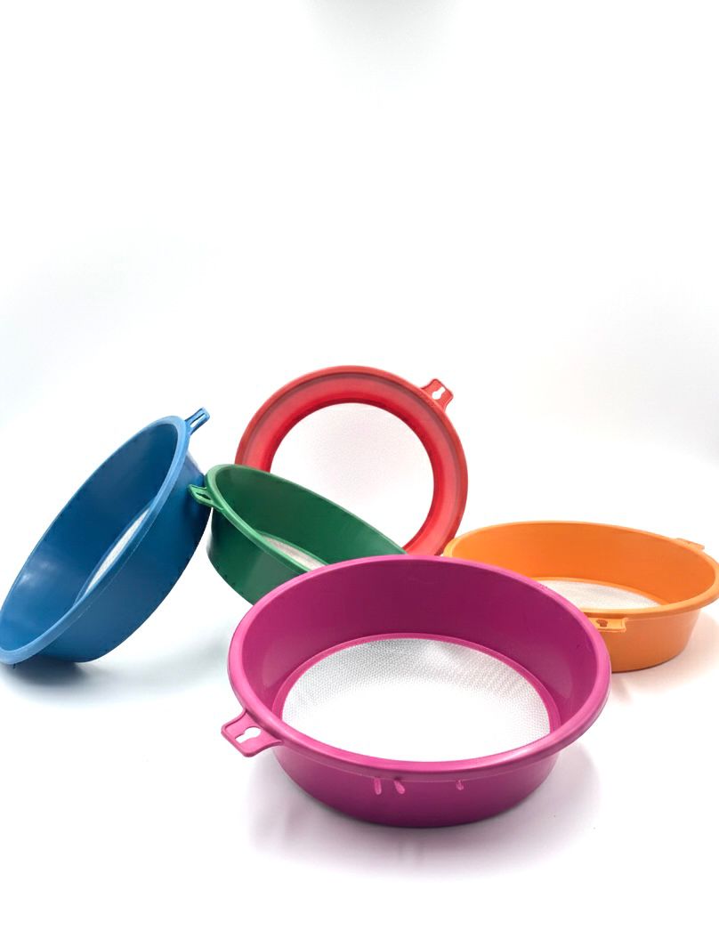 "Multi-Color Fine Mesh Plastic Kitchen Strainer Sieve Set for Cooking & Baking"