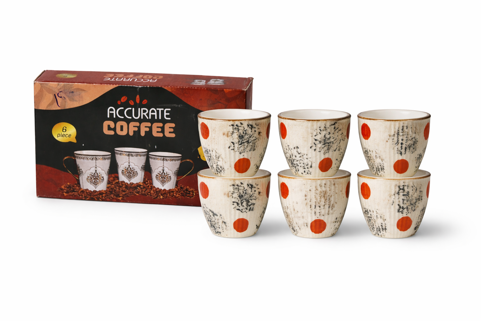 Elegant Ceramic Tea & Coffee Cups Set – 6-Piece Luxury Design