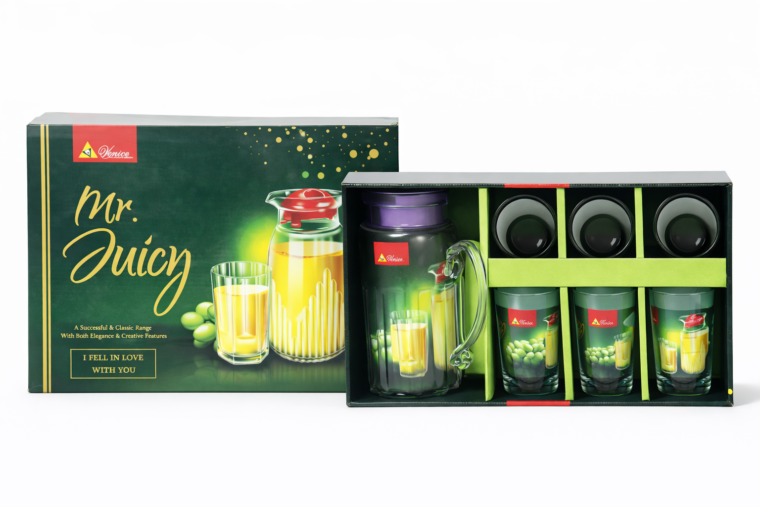 "Elegant 7-Piece Glass Jug and Tumbler Set for Beverages"