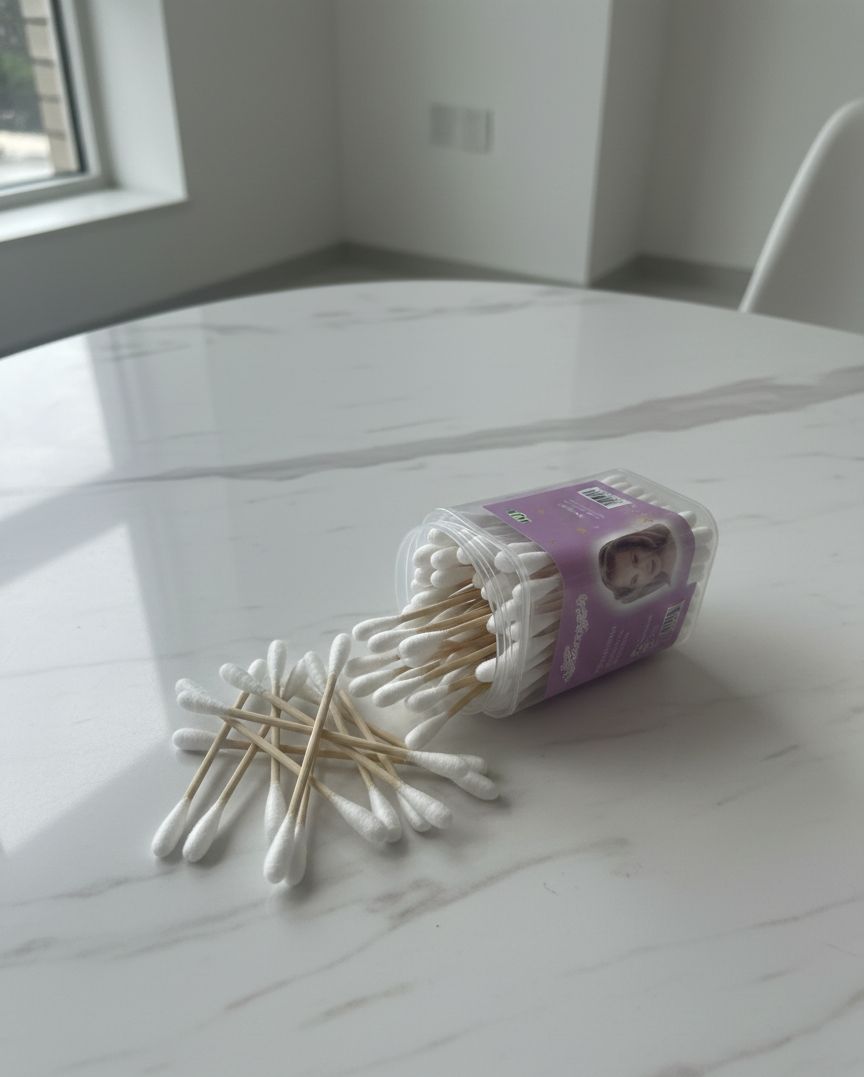 Hanyan Eco-Friendly Bamboo Cotton Swabs in Recyclable Storage Container – 200 Count