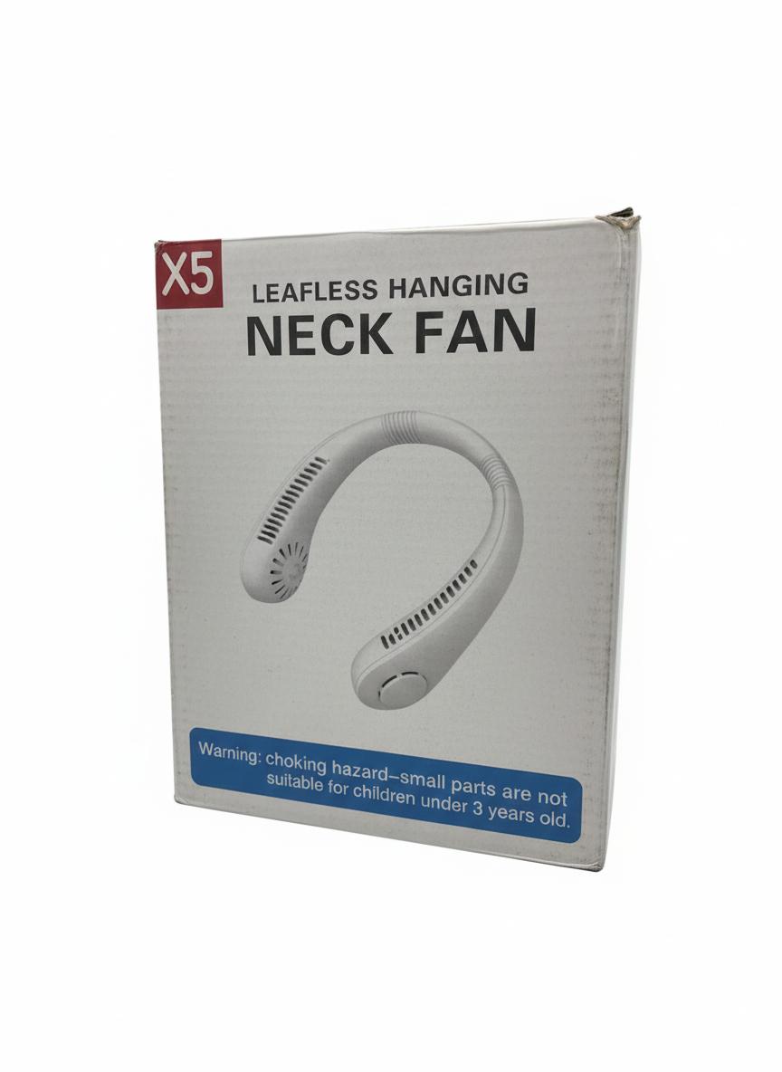 "Portable Leafless Neck Fan with Hands-Free Cooling Technology"