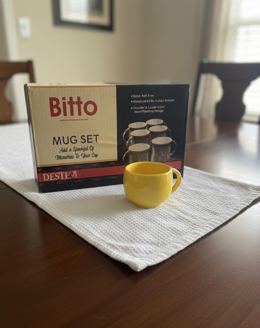 Sunny Yellow Ceramic Mug Set – Handcrafted, Durable, Perfect for Tea or Coffee