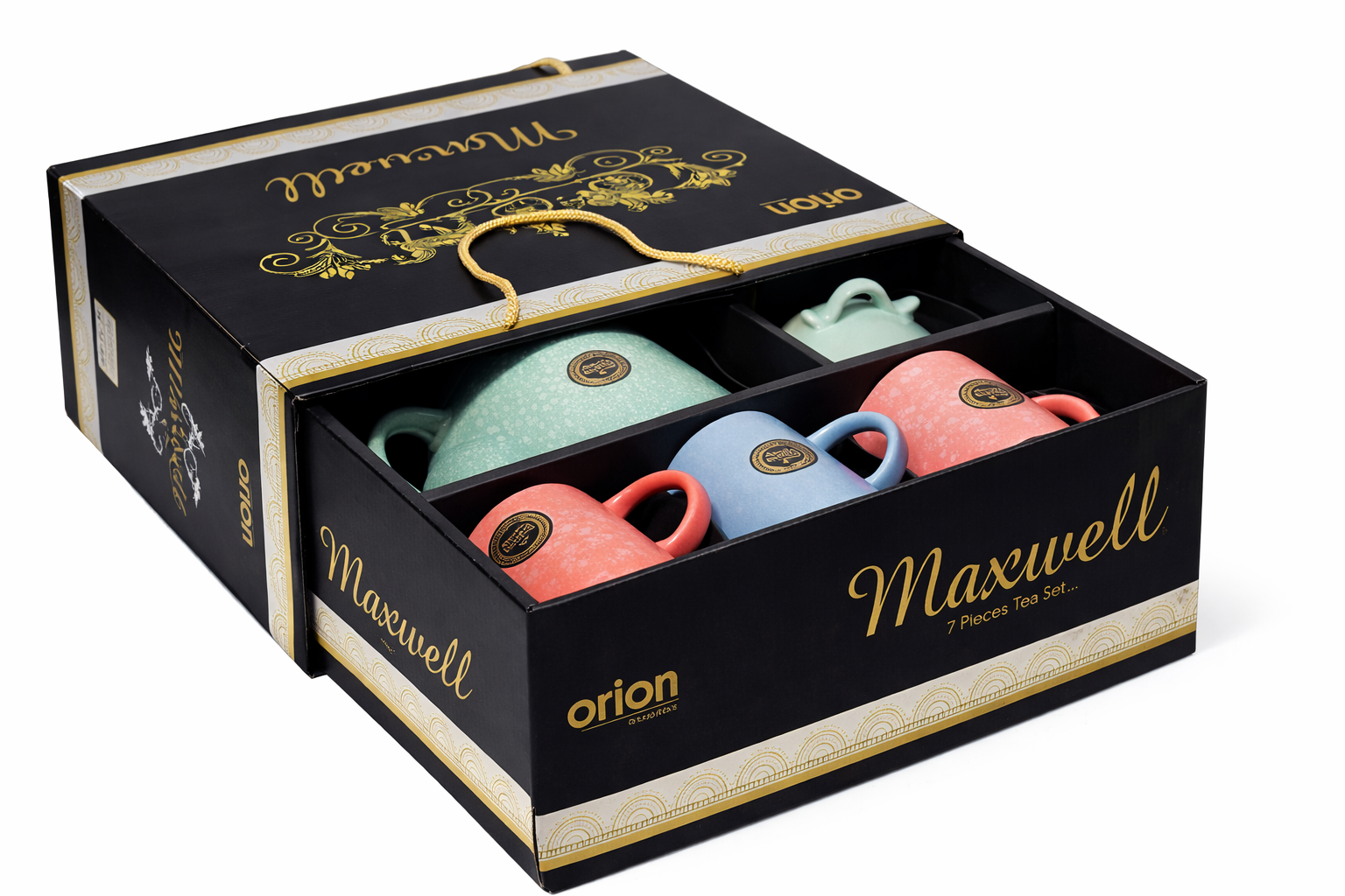 Maxwell Orion 7-Piece Premium Ceramic Tea Set with Elegant Gift Packaging