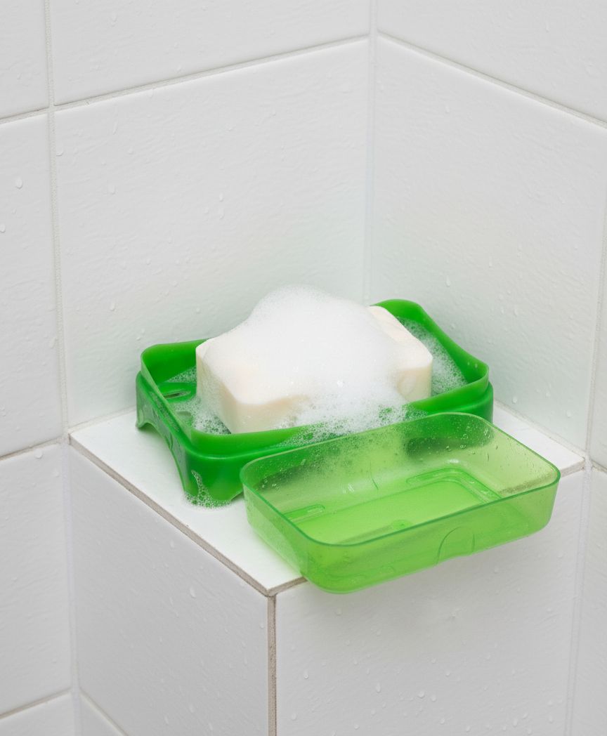 "Dual-Layer Drainable Soap Dish Holder – Stylish, Durable, and Non-Slip Design"