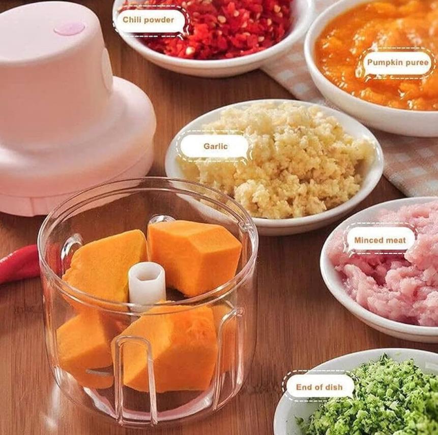 Portable Electric Food Chopper and Mini Garlic Grinder – Compact Kitchen Helper
