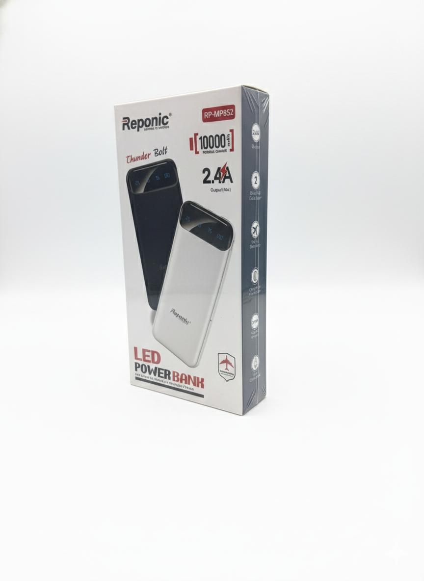 "Reponic Thunder Bolt 10000mAh LED Display Fast Charging Power Bank"