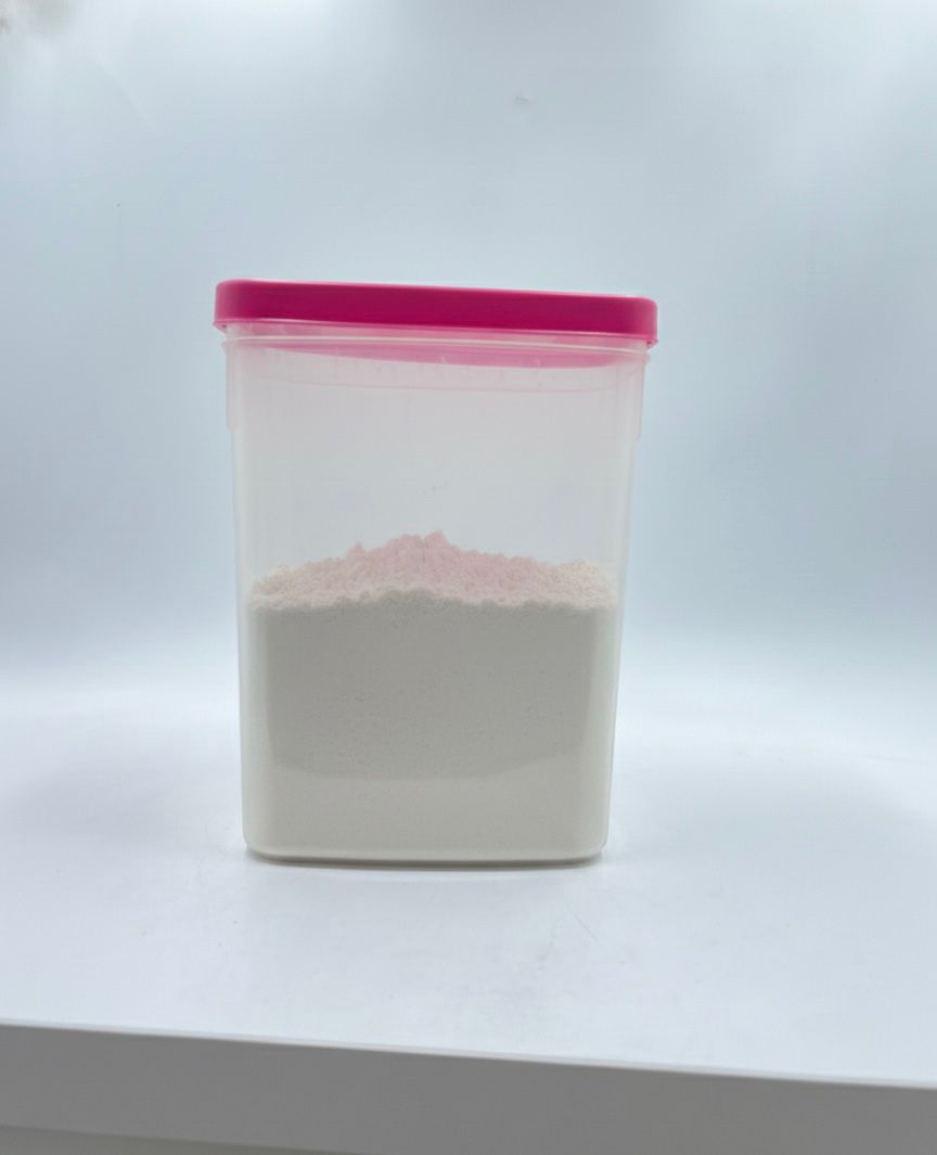 Airtight Plastic Kitchen Storage Container with Pink Snap-On Lid