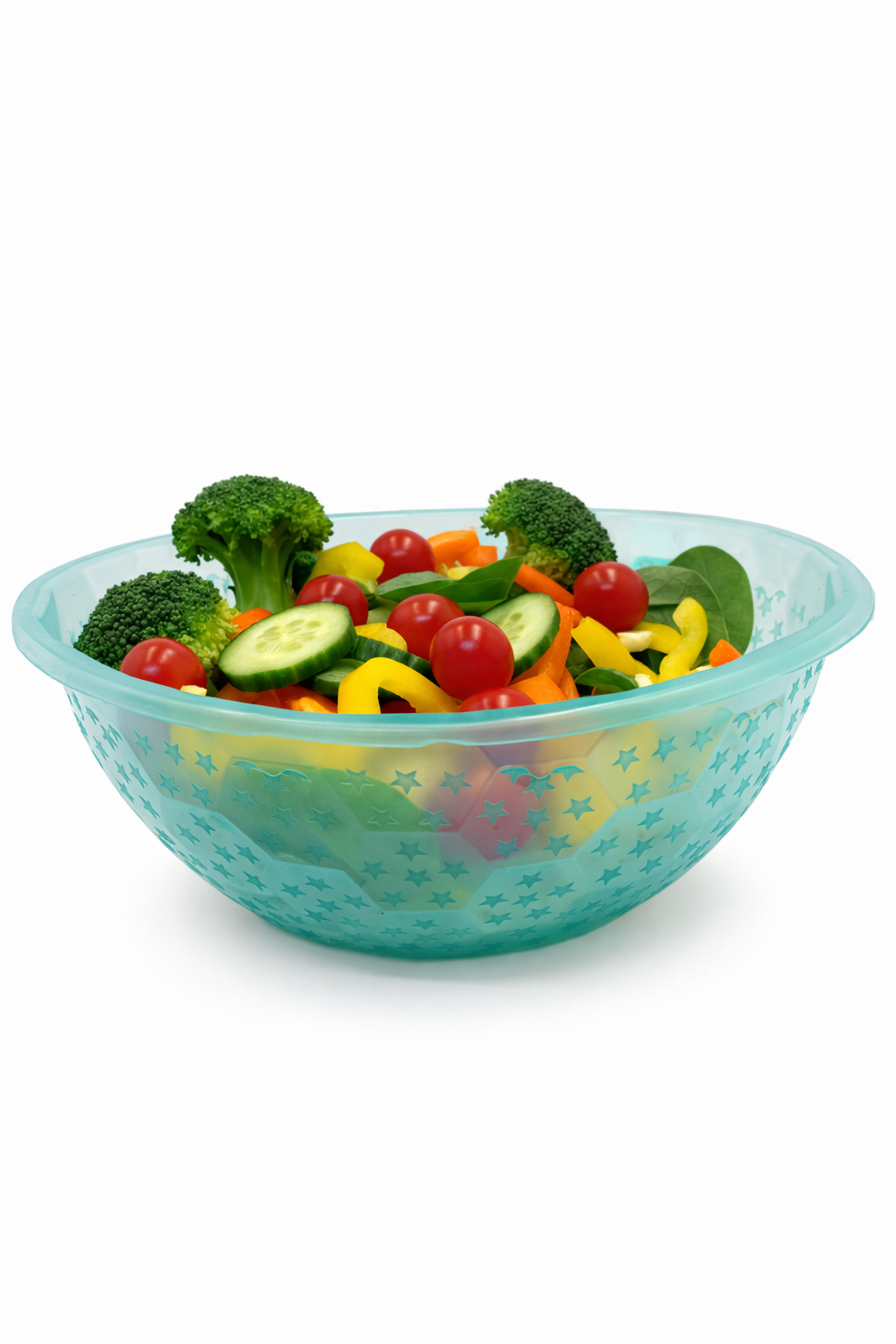 "Starry Blue Plastic Fruit and Salad Serving Bowl – Durable & Stylish Design"