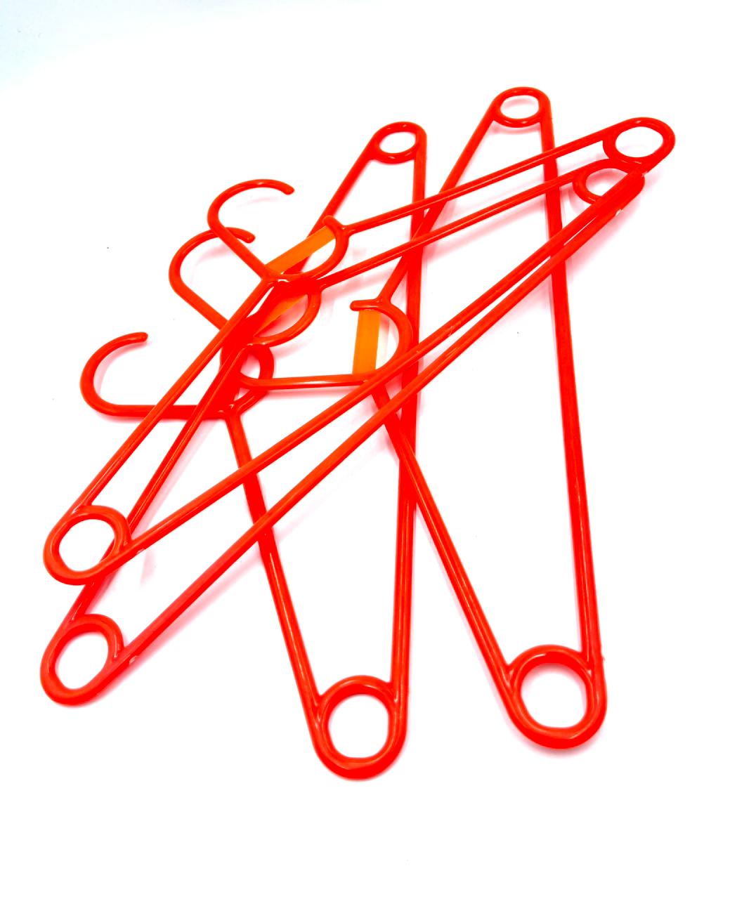 "Durable Red Plastic Multi-Functional Clothes Hangers with Swivel Hook Design Pack of 6"