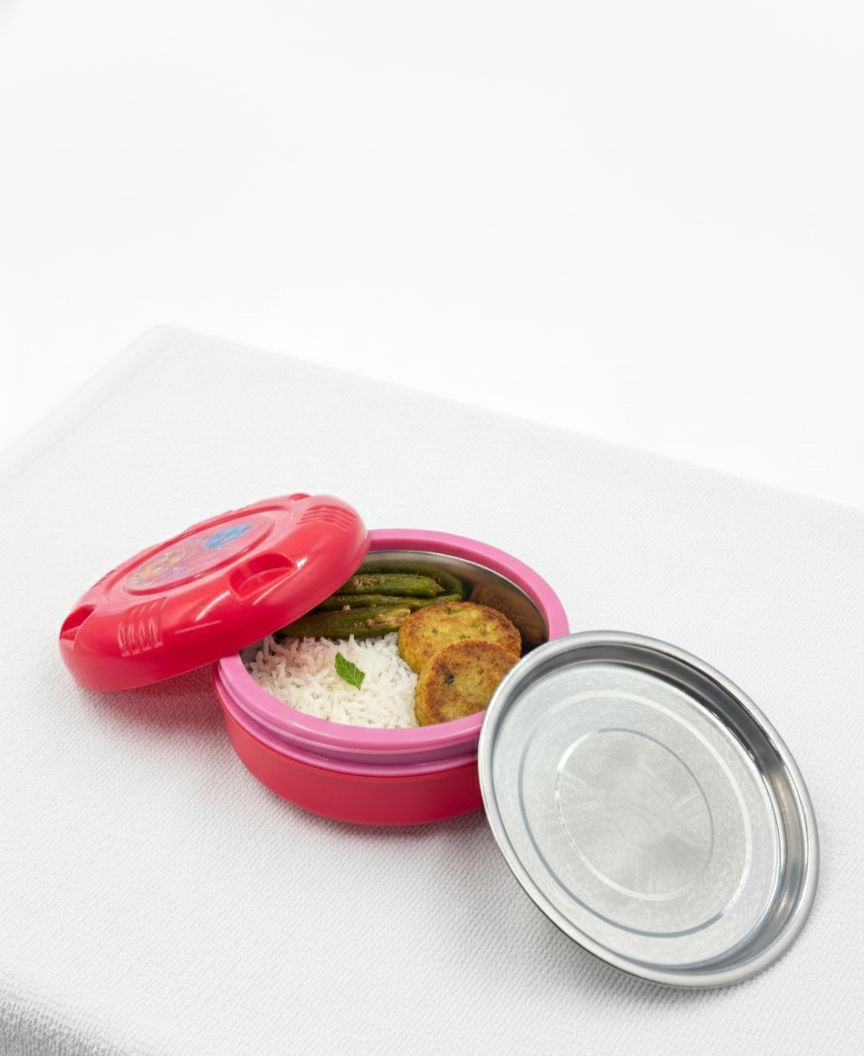 Insulated Round Lunch Box with Airtight Steel Inner Container