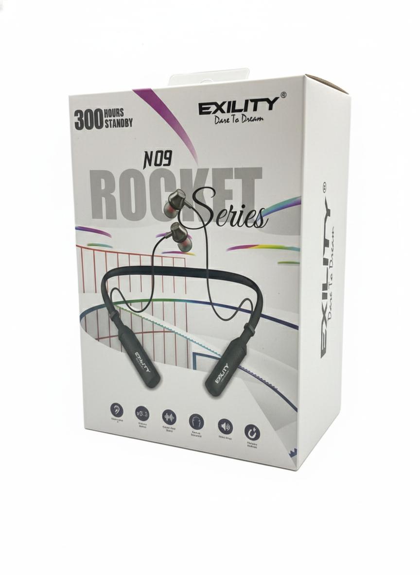 Exility Rocket N09 Wireless Neckband Earphones with Bluetooth 5.3 and Magnetic Earbuds